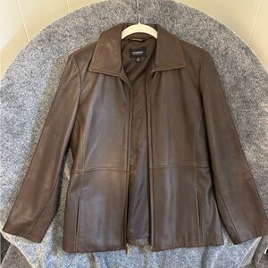 Ellen Tracy Chocolate Leather Jacket